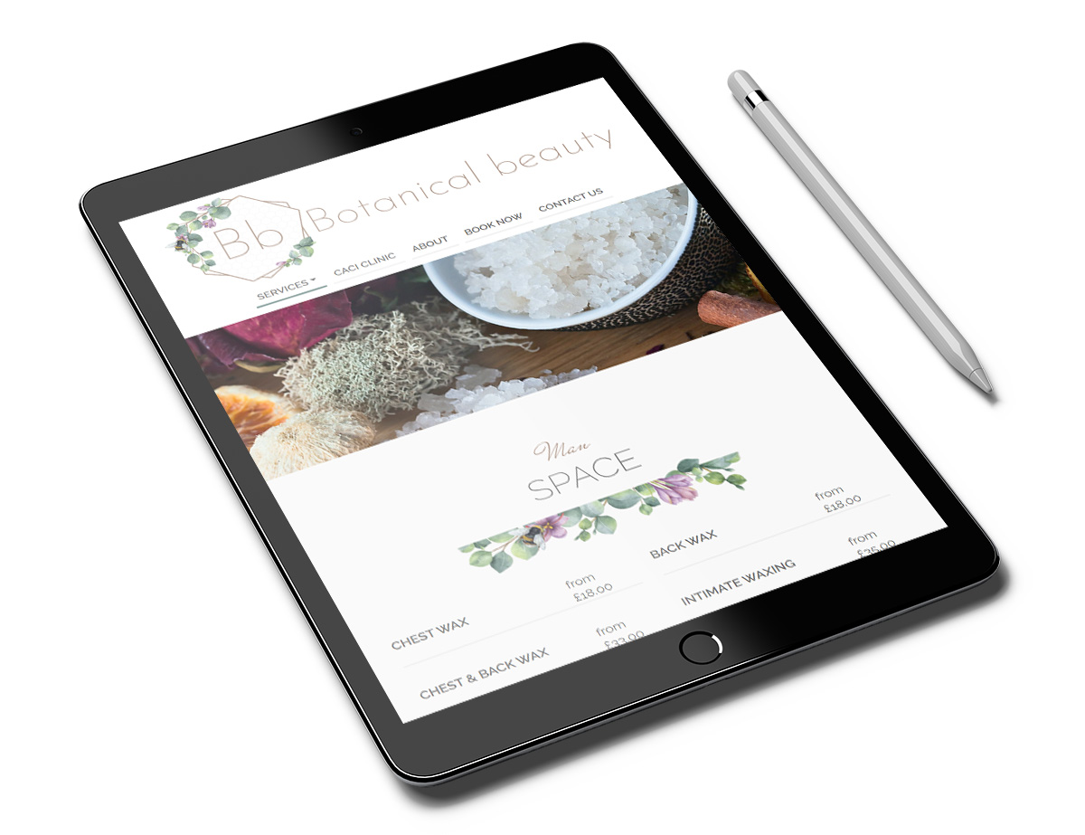 Website Design North Devon - Botanical Beauty ipad