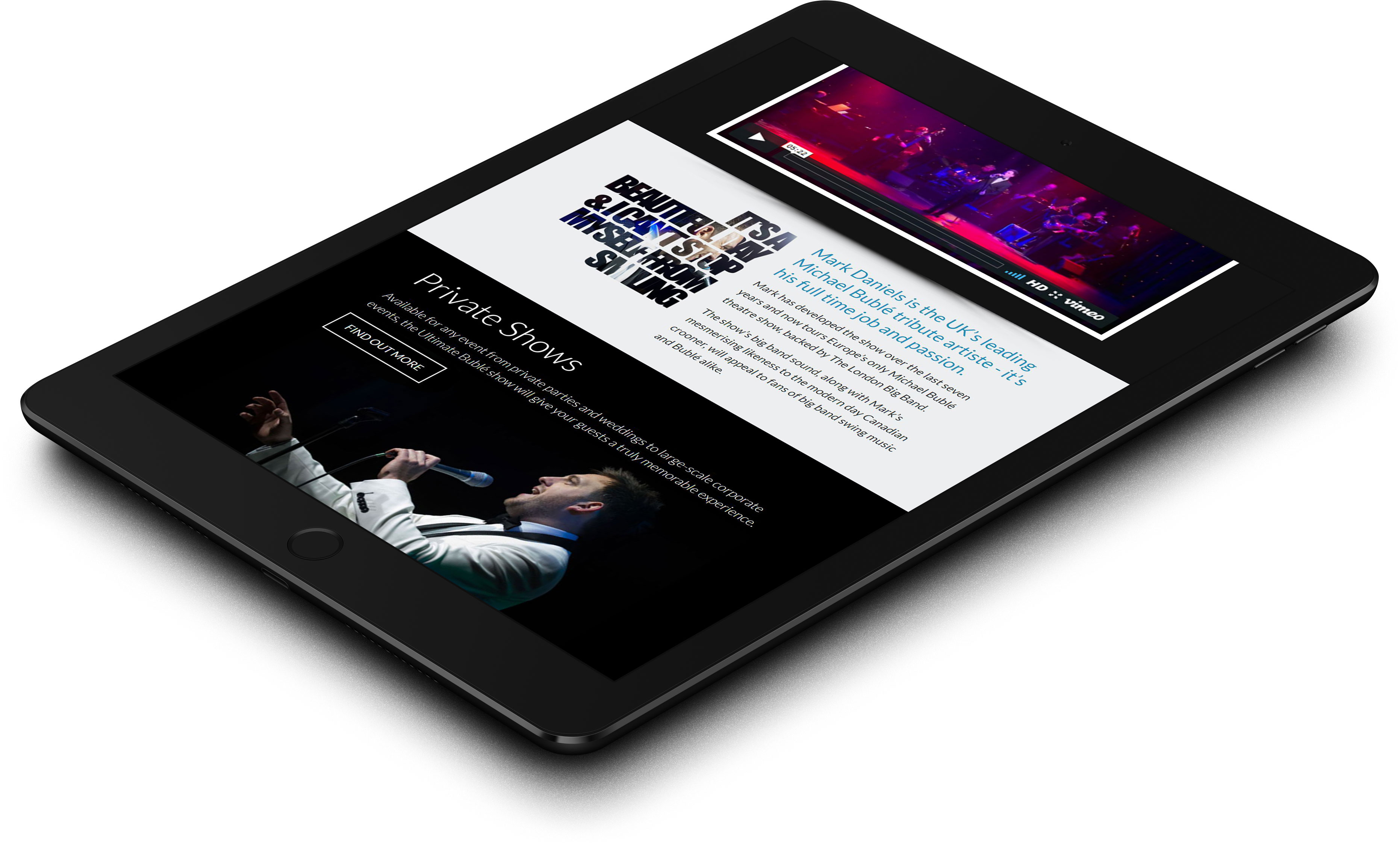 Website Design North Devon - Ultimate Buble ipad