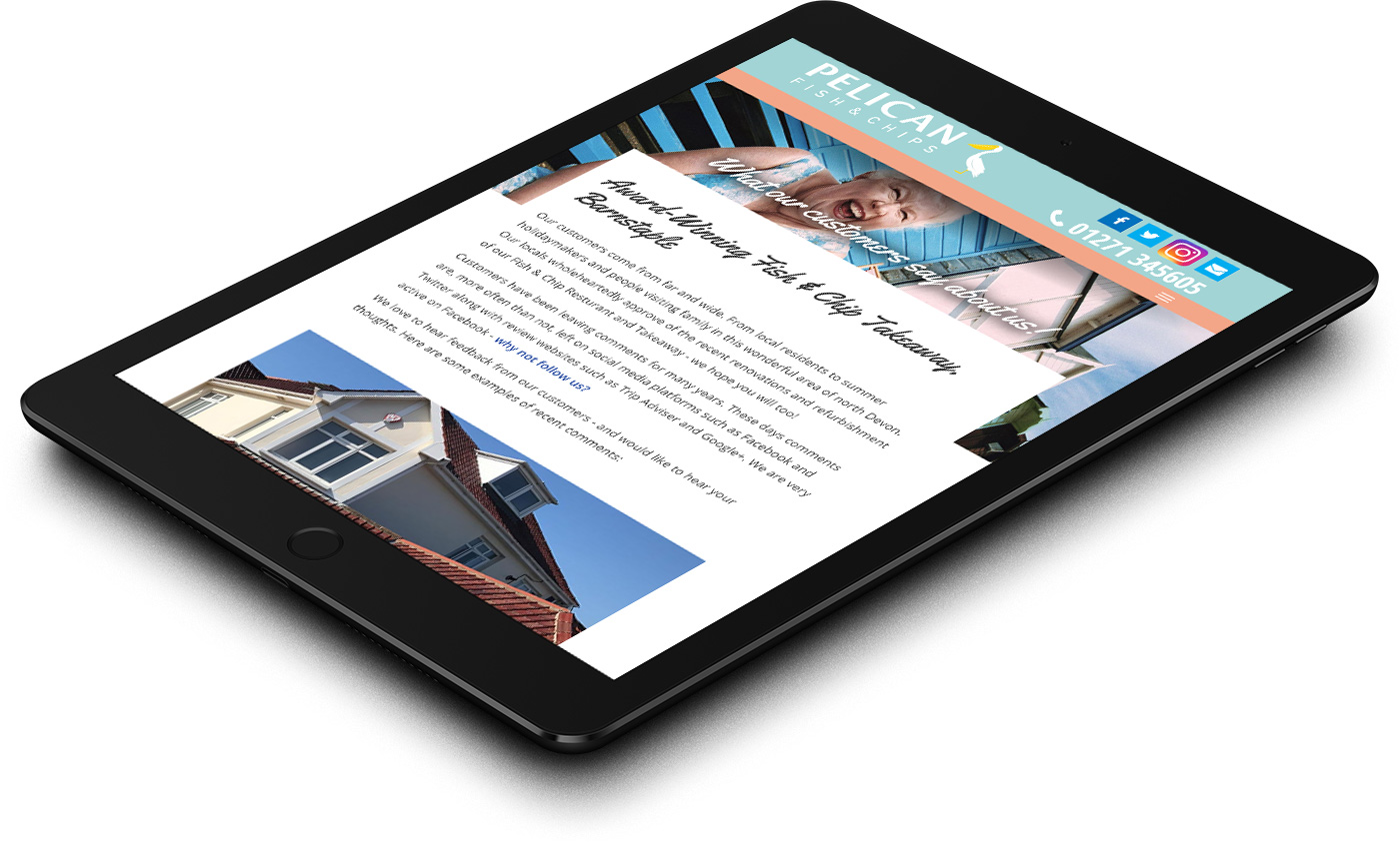 Website Design North Devon - Pelican Fish & Chip Restaurant