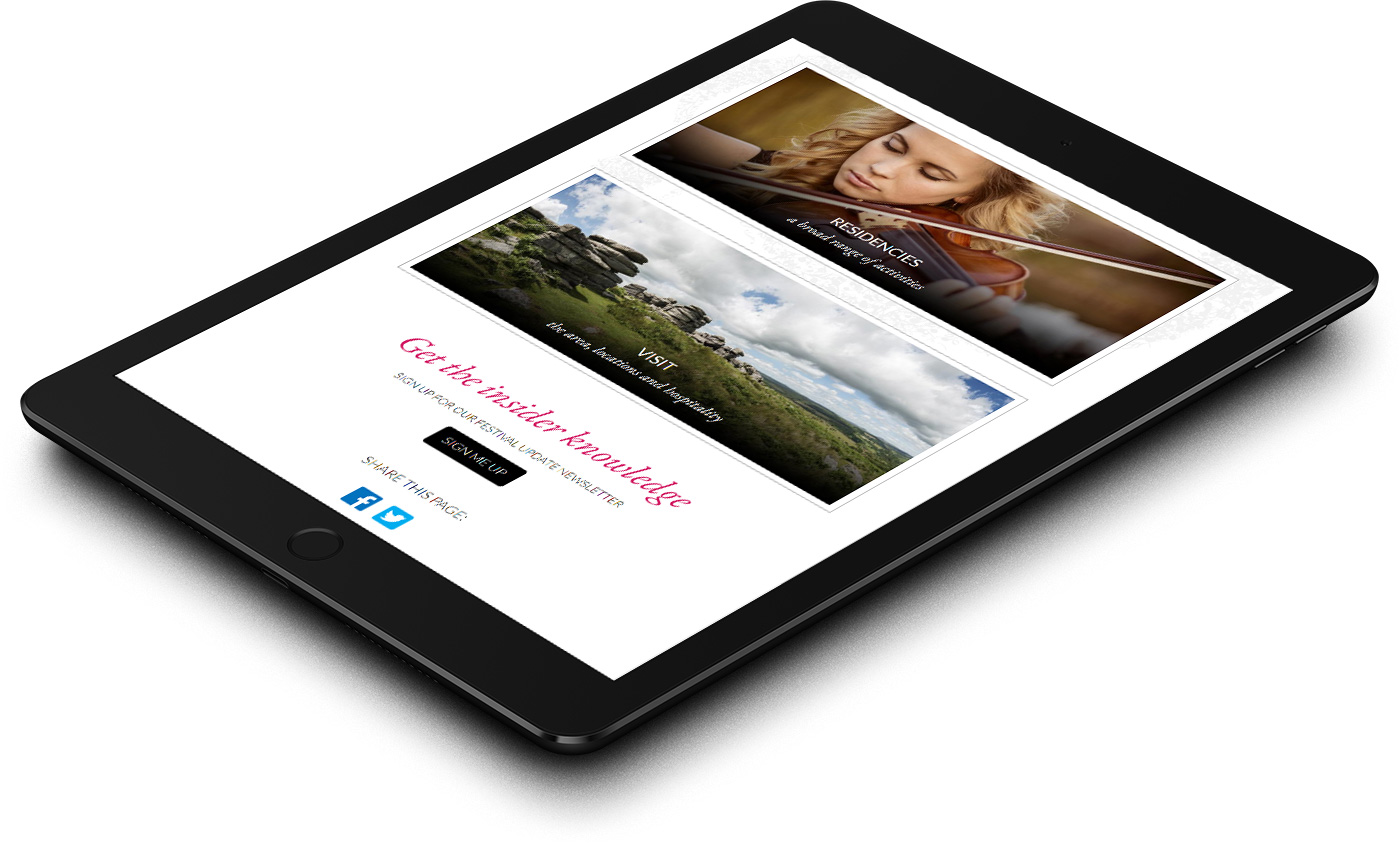 Website Design North Devon - Two Moors Festival ipad