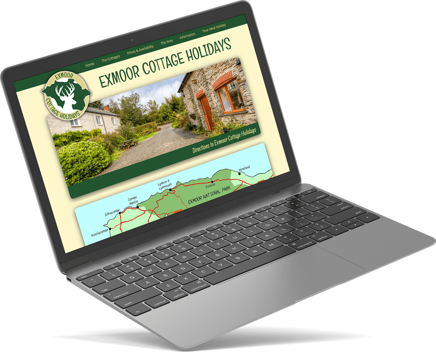 Website Design North Devon - Exmoor Cottage Holidays macbook
