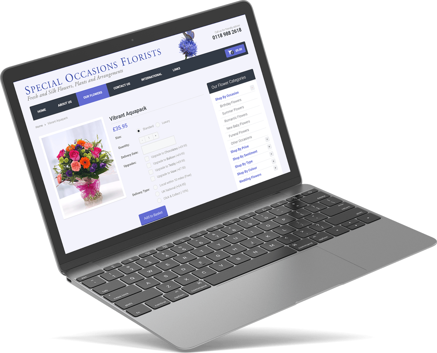 Website Design North Devon - Special Occasions Florists macbook