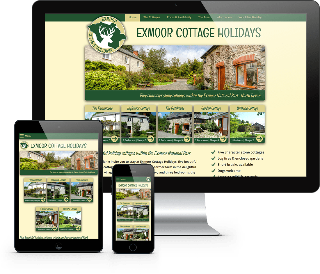 Website Design North Devon - Exmoor Cottage Holidays