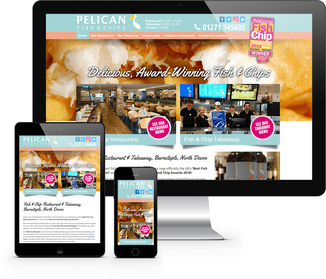 Website Design North Devon - Pelican Fish & Chip Restaurant