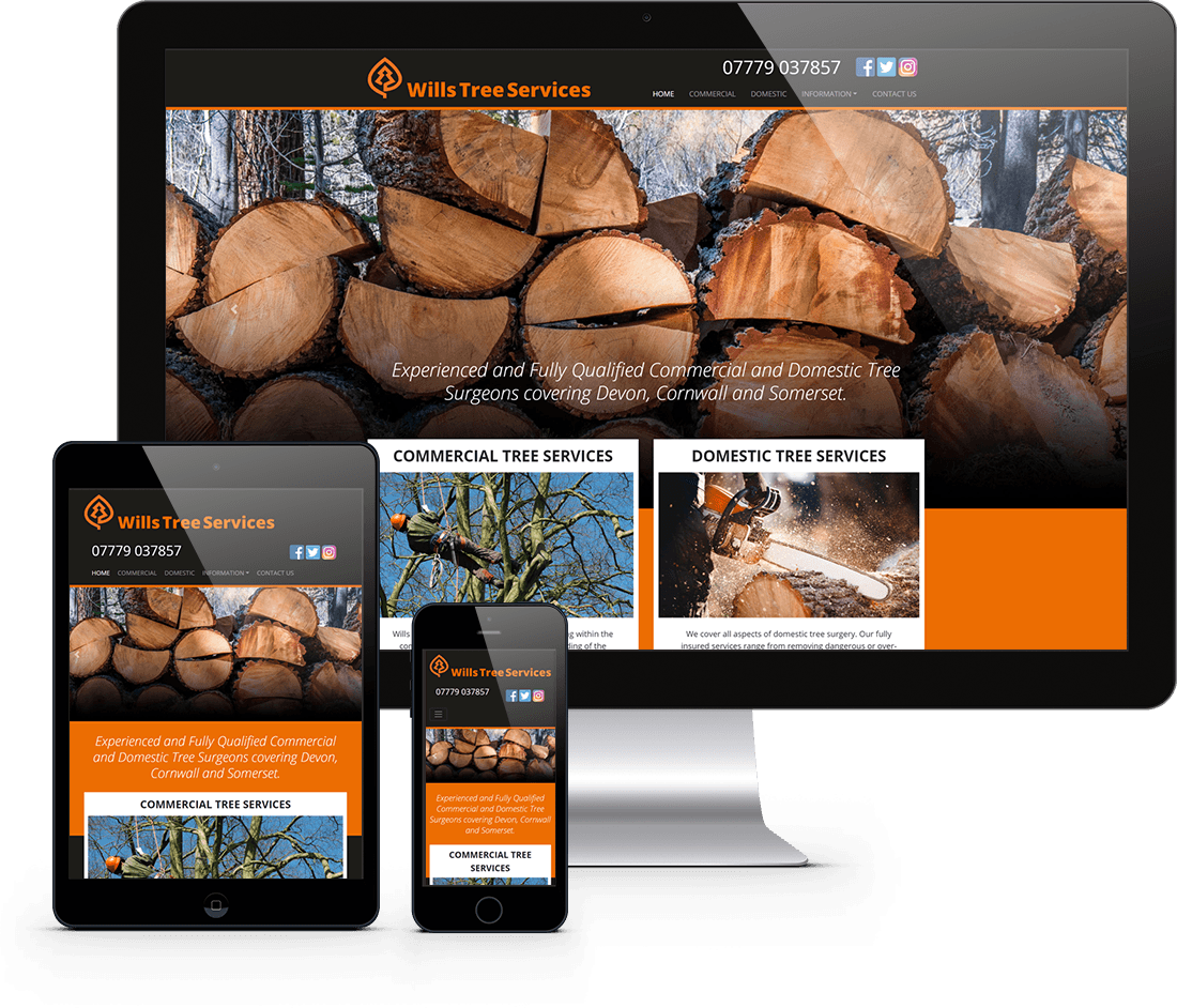 Website Design North Devon - Wills Tree Services